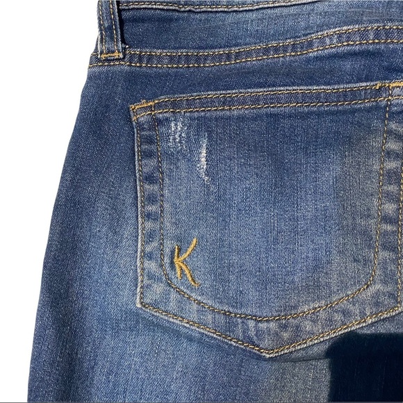 Kut from the Kloth Medium Wash Denim Low-Rise Skinny Distressed Jeans Women 6x28 - Picture 6 of 14